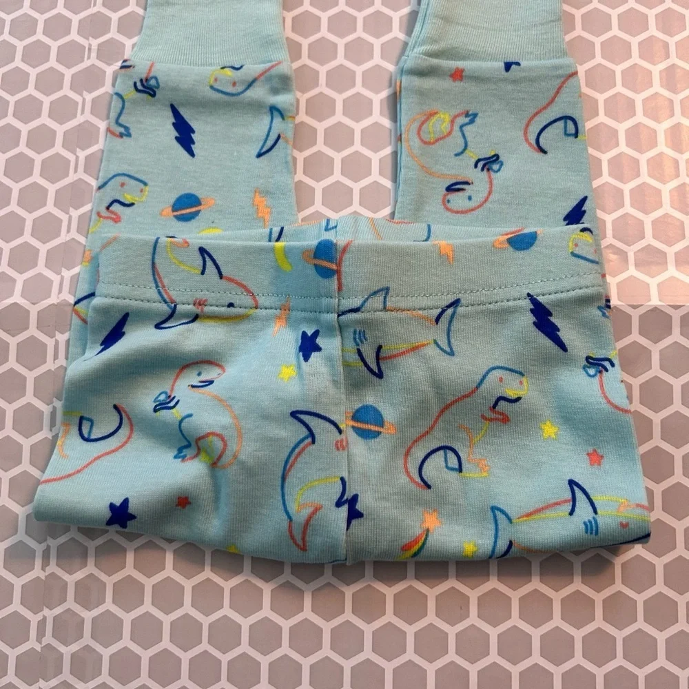 NWT Old Navy Light Blue Shark & Sea Creature Pajama Set Size 6-12M